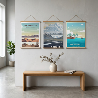 Death Valley National Park Poster — Vintage Sand Dunes Desert Mountain Print