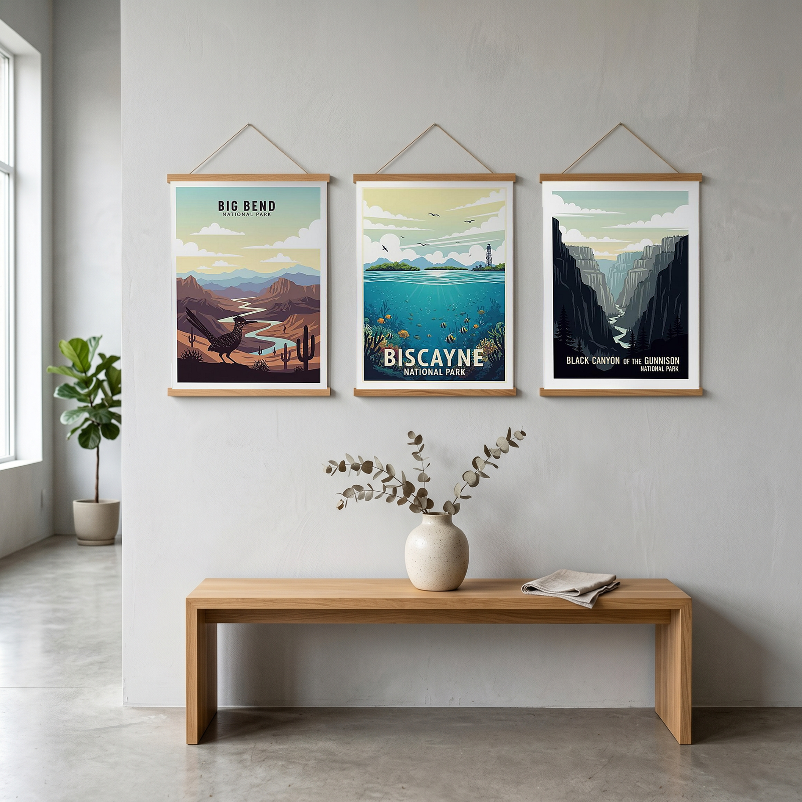 Big Bend National Park Poster — Vintage Texas Roadrunner Rio Grande Print