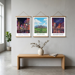Las Vegas Travel Poster — Neon Strip Night Cityscape Print