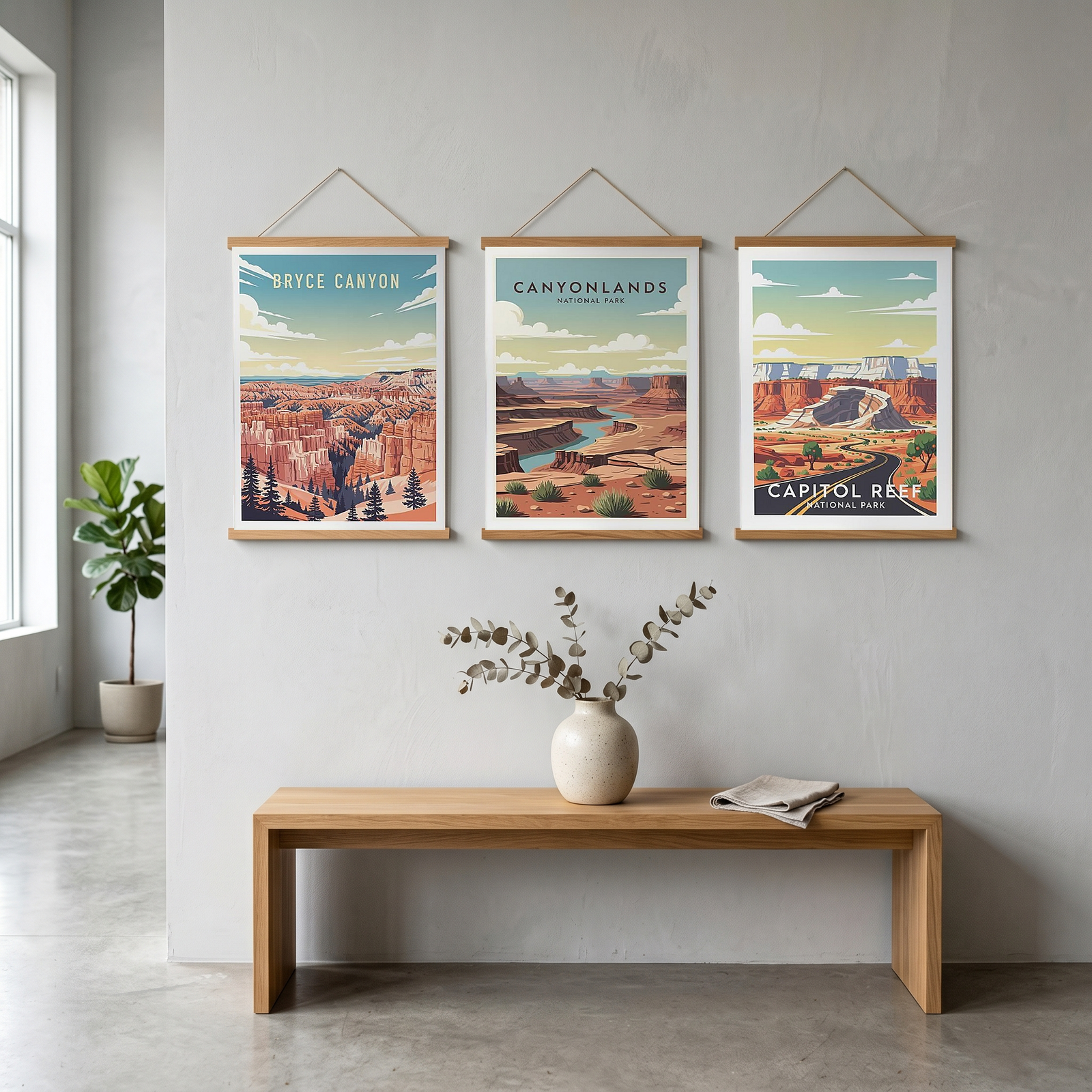 Bryce Canyon National Park Poster — Vintage Utah Hoodoo Sunrise Print