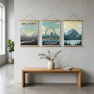 Gates of the Arctic National Park Poster — Vintage Alaska Aurora Caribou Print