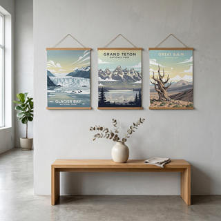 Glacier Bay National Park Poster — Vintage Alaska Tidewater Glacier Seal Print