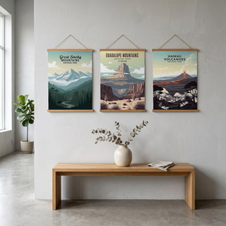 Great Smoky Mountains National Park Poster — Vintage Black Bear Foggy Ridges Print