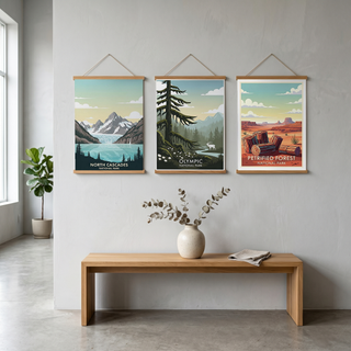 North Cascades National Park Poster — Vintage Washington Glacier Alpine Lake Print