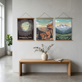 Mammoth Cave National Park Poster — Vintage Kentucky Cave Bat Print