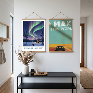 Finnish Lapland — Northern Lights Cabin Winter Wall Art Print
