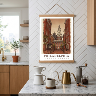 Philadelphia USA — Independence Hall Historic Wall Art Print
