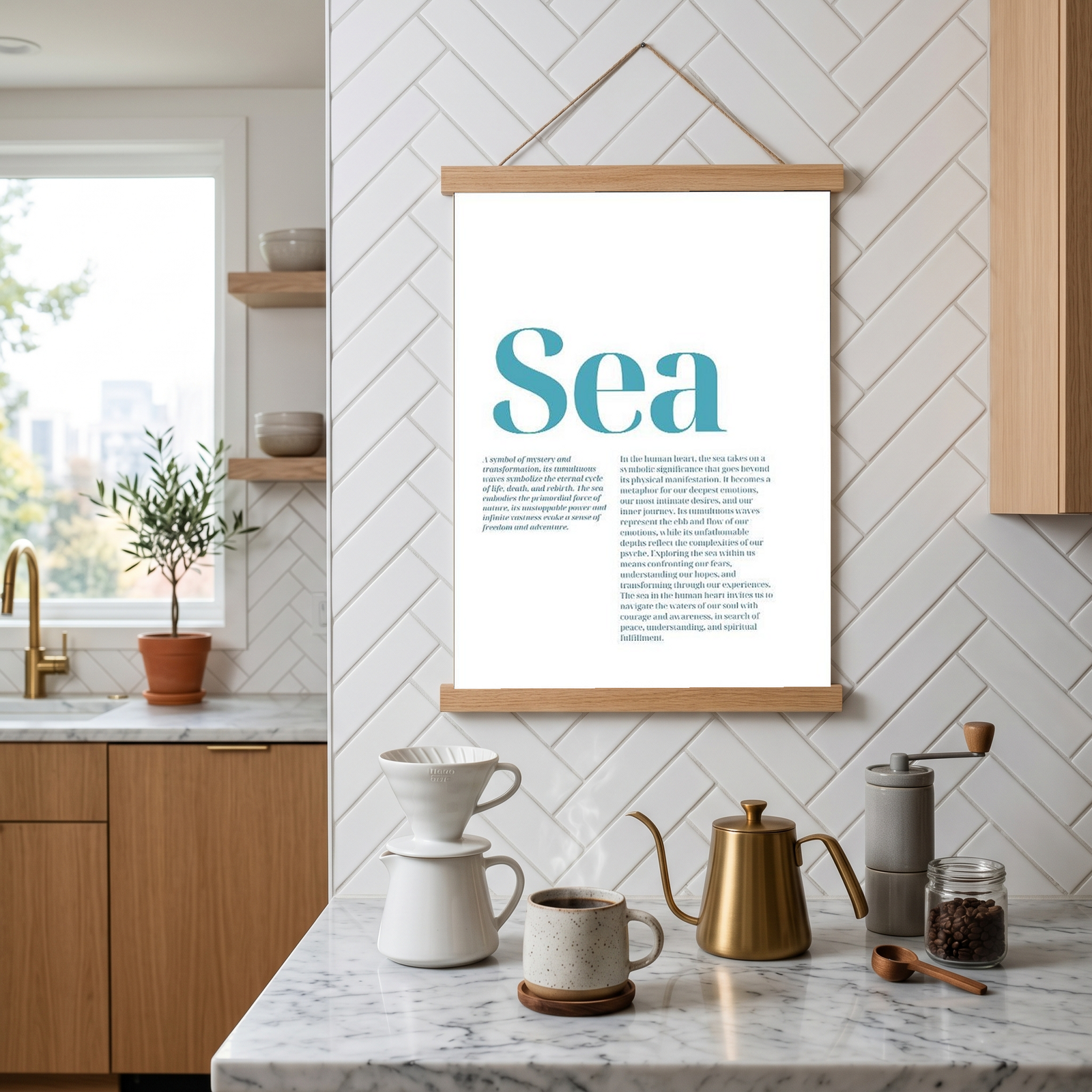Sea Typography Poster — Ocean Meditation Quote Wall Art
