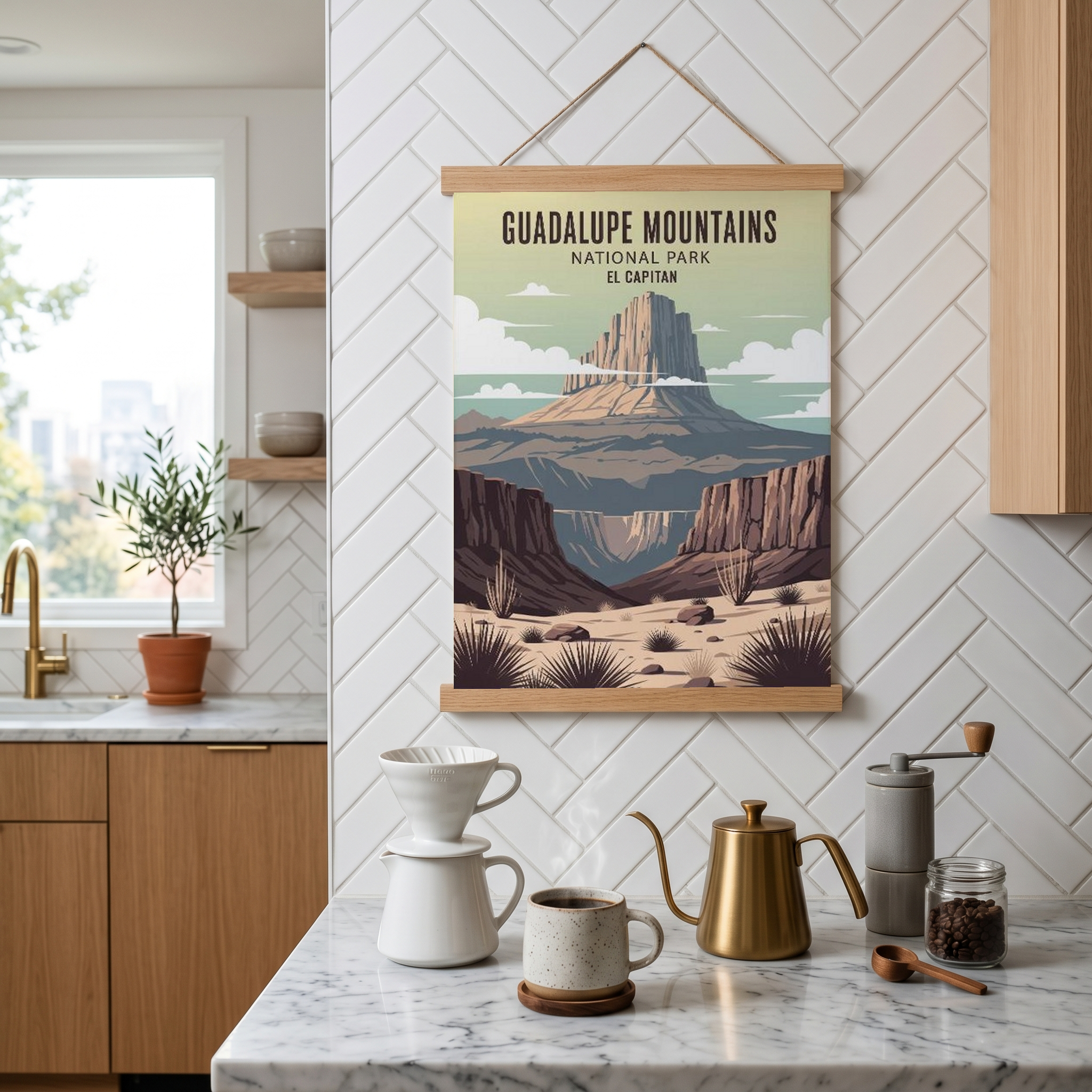 Guadalupe Mountains National Park Poster — Vintage El Capitan Texas Print