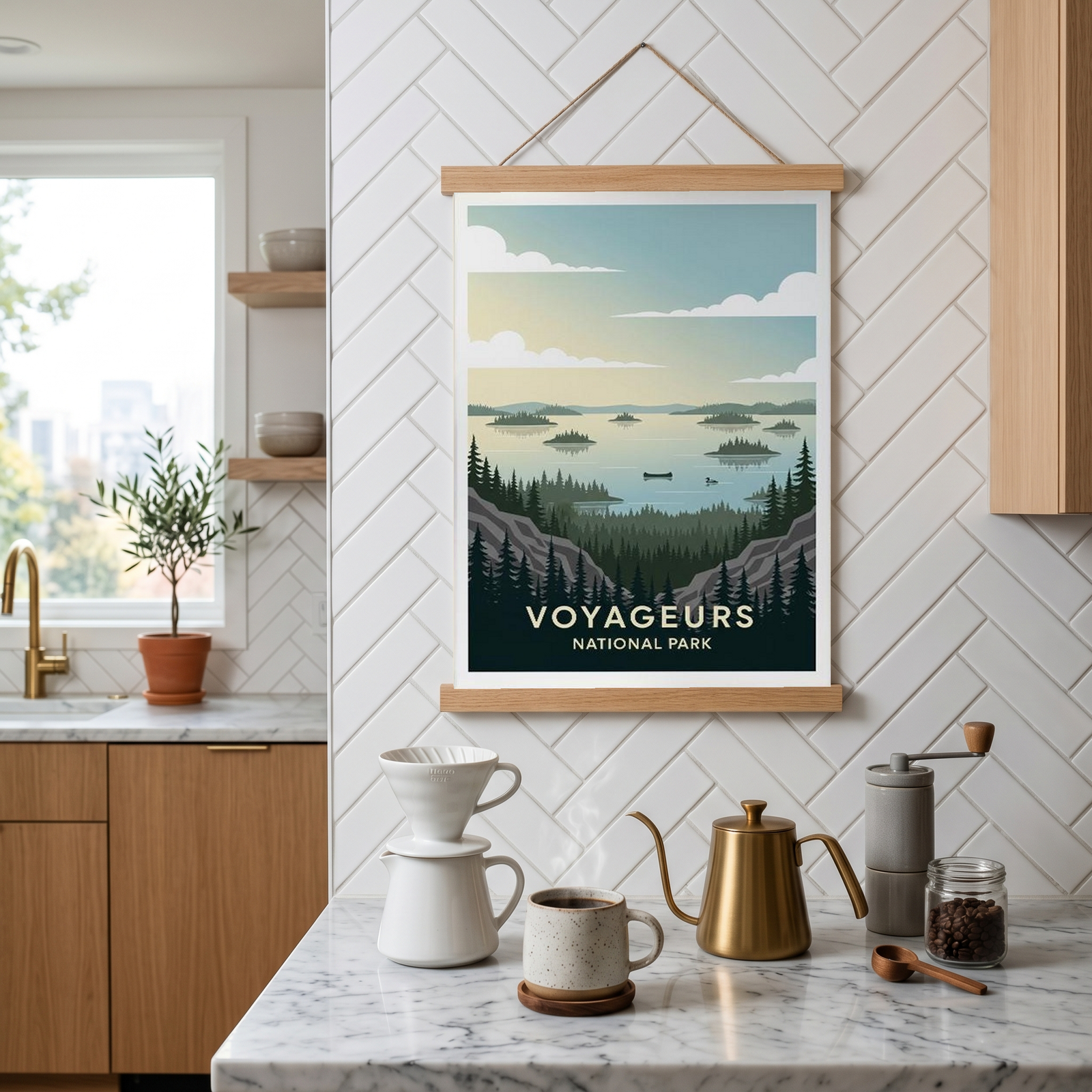 Voyageurs National Park Poster — Vintage Minnesota Canoe Lake Print