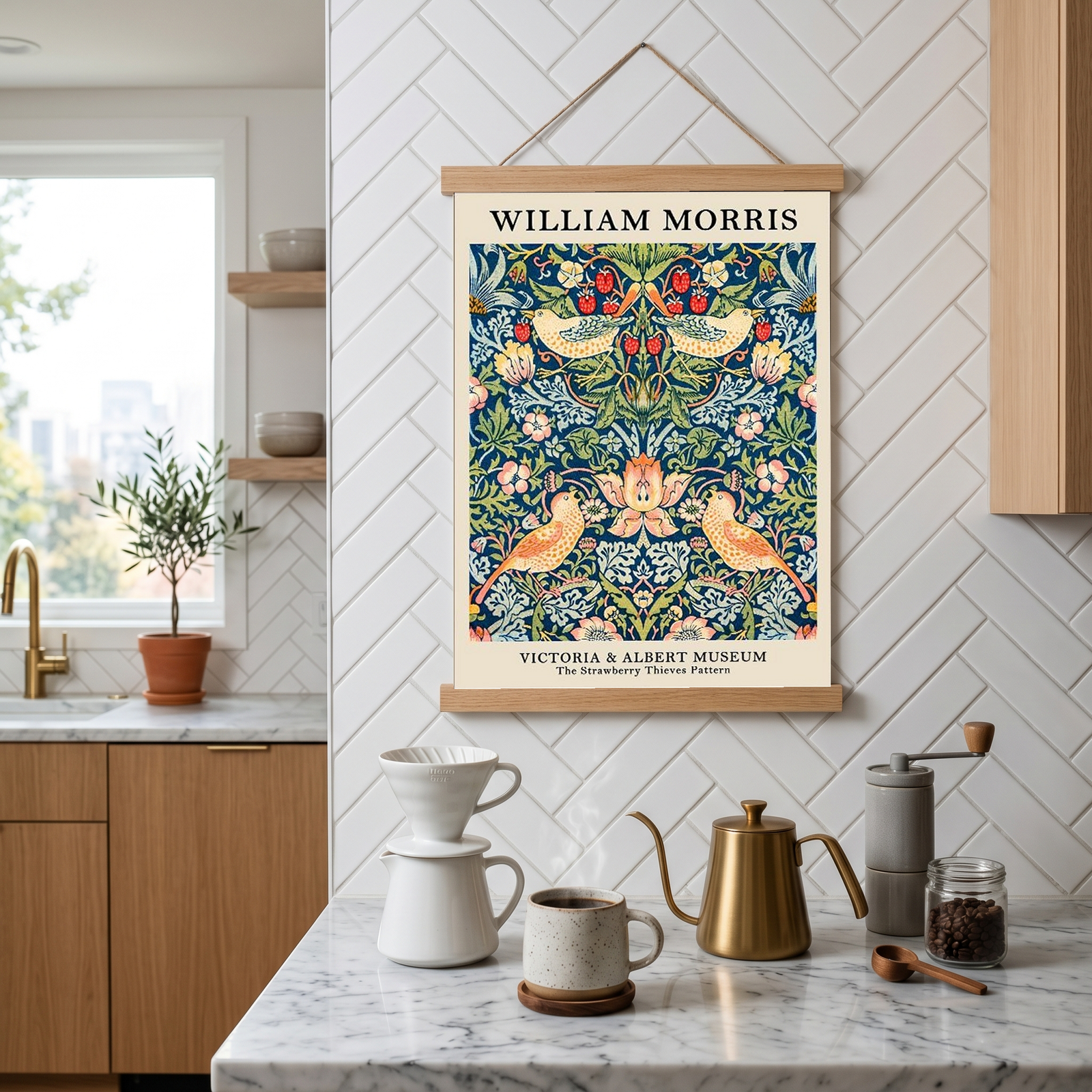 William Morris Strawberry Thief Print — V&A Museum Botanical Art