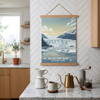 Glacier Bay National Park Poster — Vintage Alaska Tidewater Glacier Seal Print