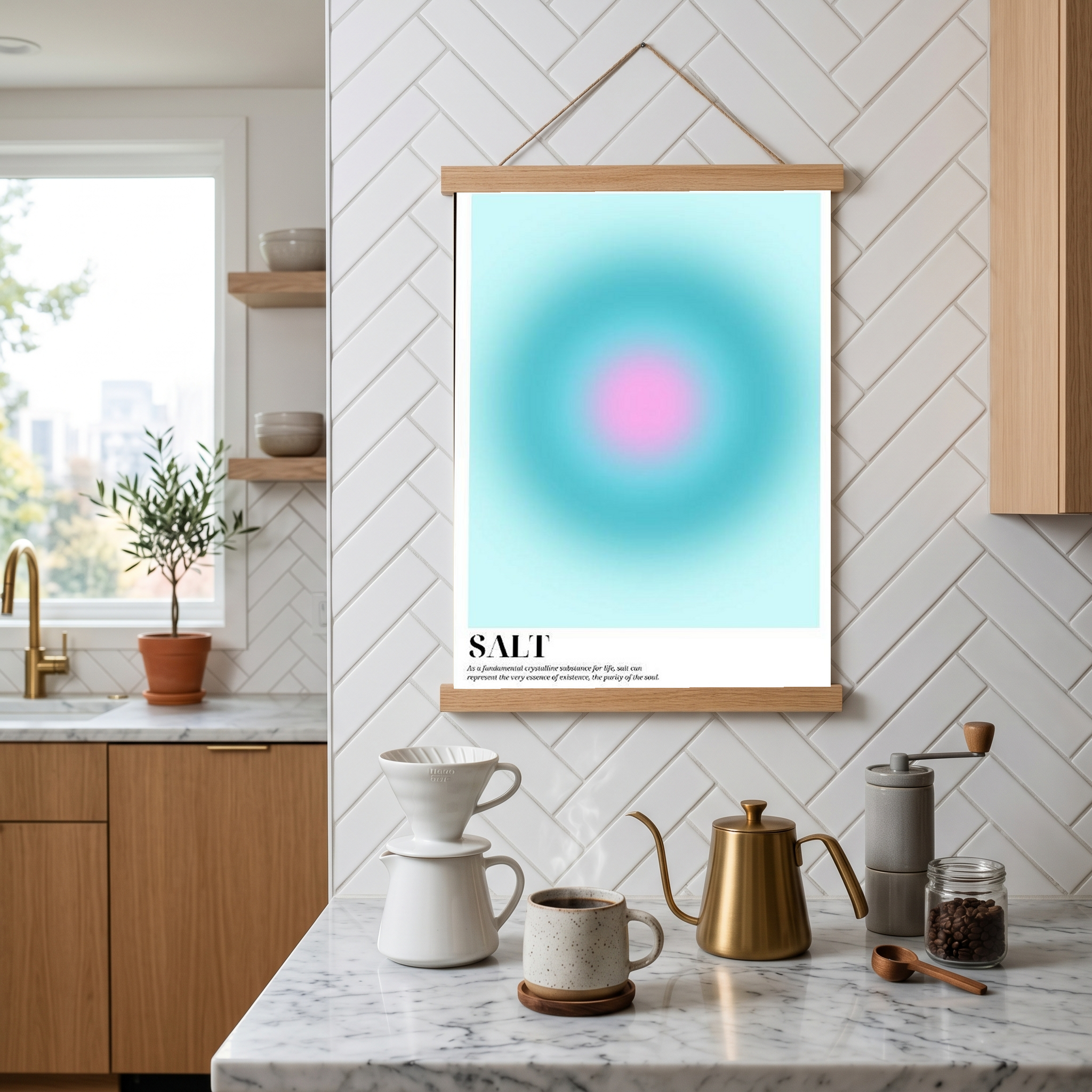 Salt Aura Abstract Poster — Spiritual Gradient Wall Art Print