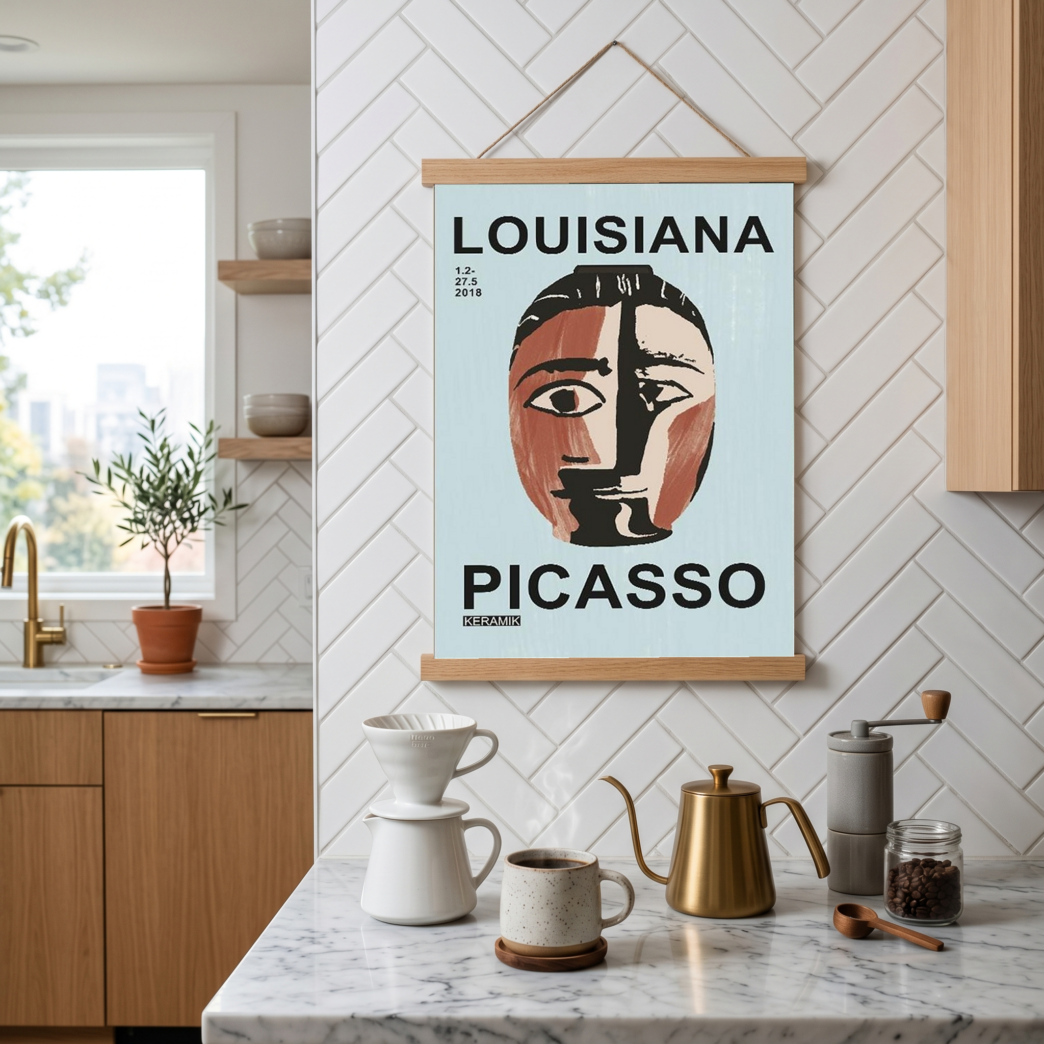 Picasso Louisiana Keramik Poster — Abstract Face Exhibition Print