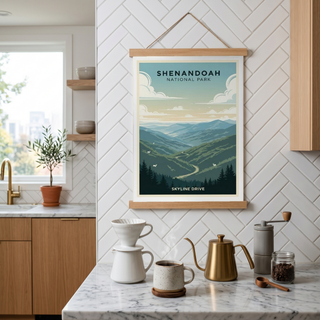 Shenandoah National Park Poster — Vintage Virginia Skyline Drive Deer Print