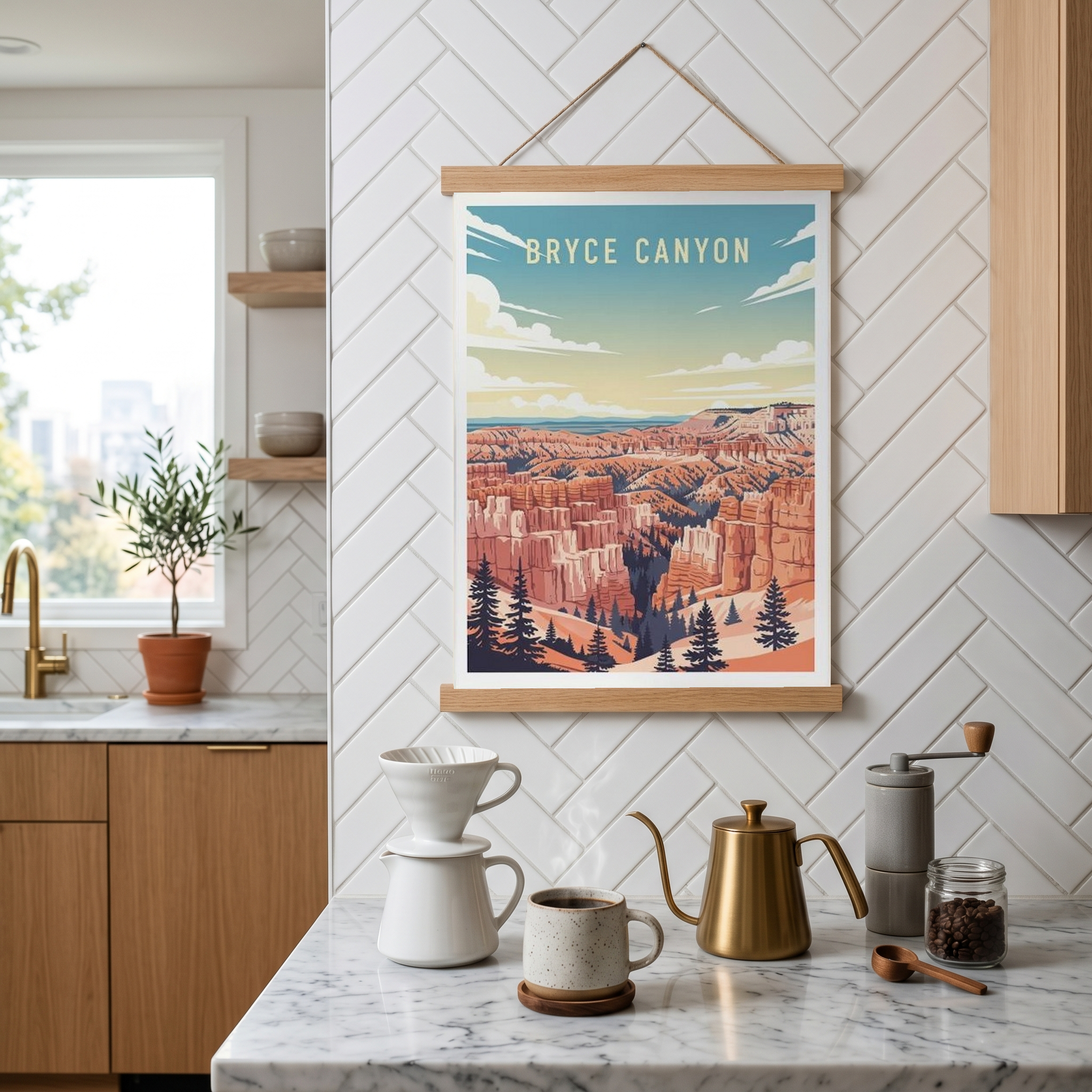 Bryce Canyon National Park Poster — Vintage Utah Hoodoo Sunrise Print