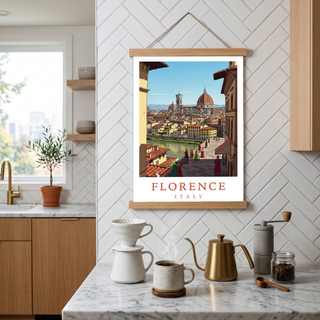 Florence Italy Travel Poster — Duomo Cathedral Renaissance Street Print