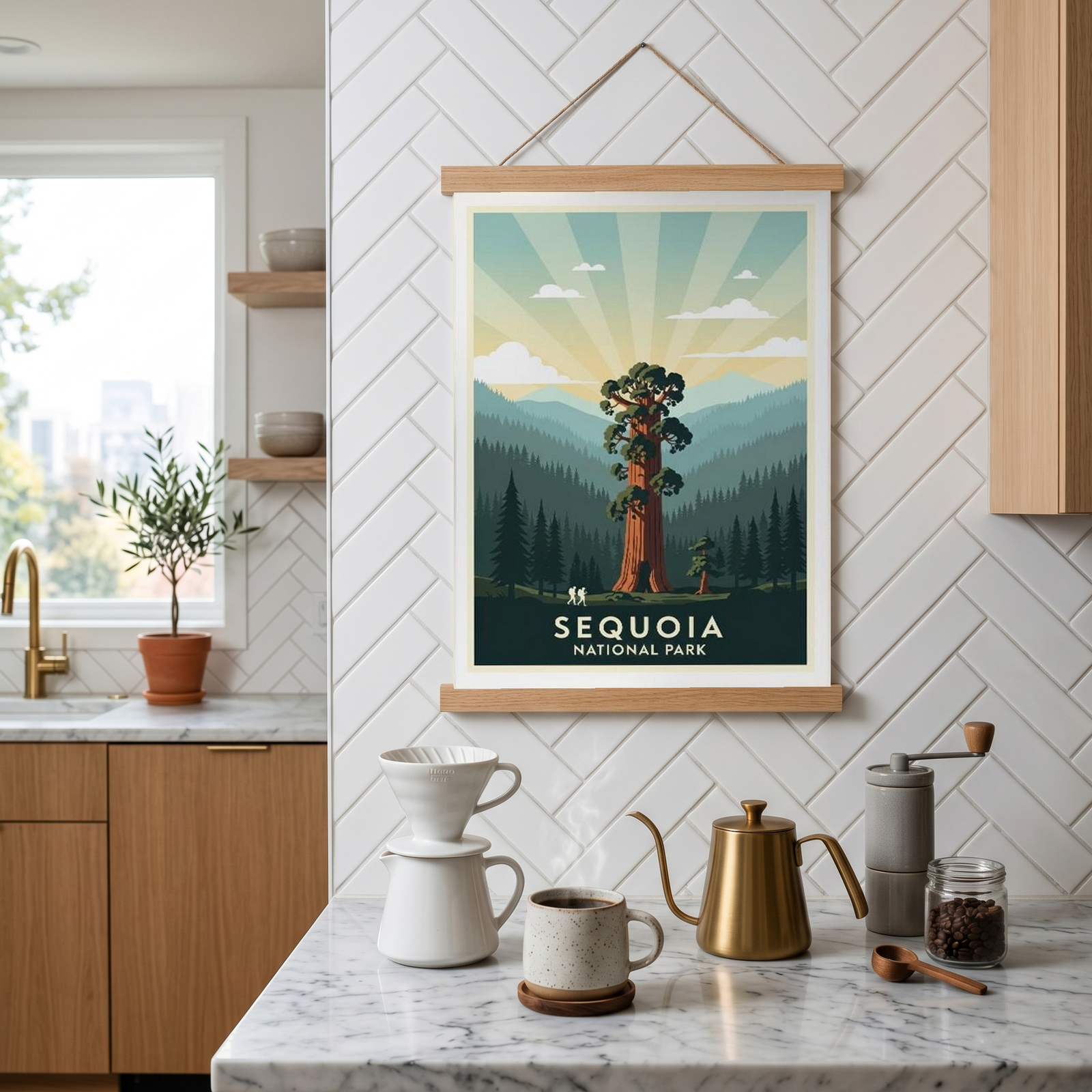 Sequoia National Park Poster — Vintage California General Sherman Tree Print
