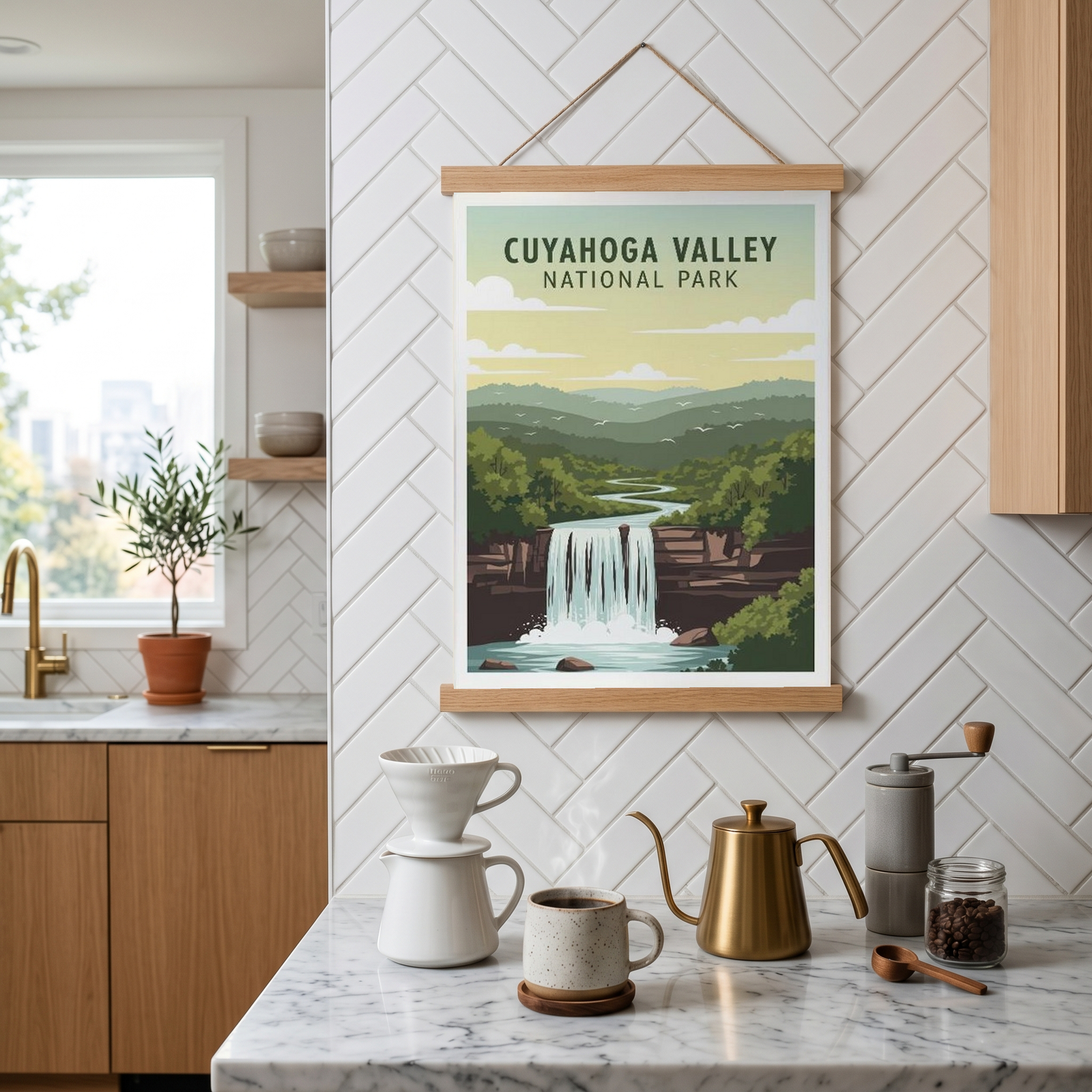 Cuyahoga Valley National Park Poster — Vintage Ohio Brandywine Falls Print