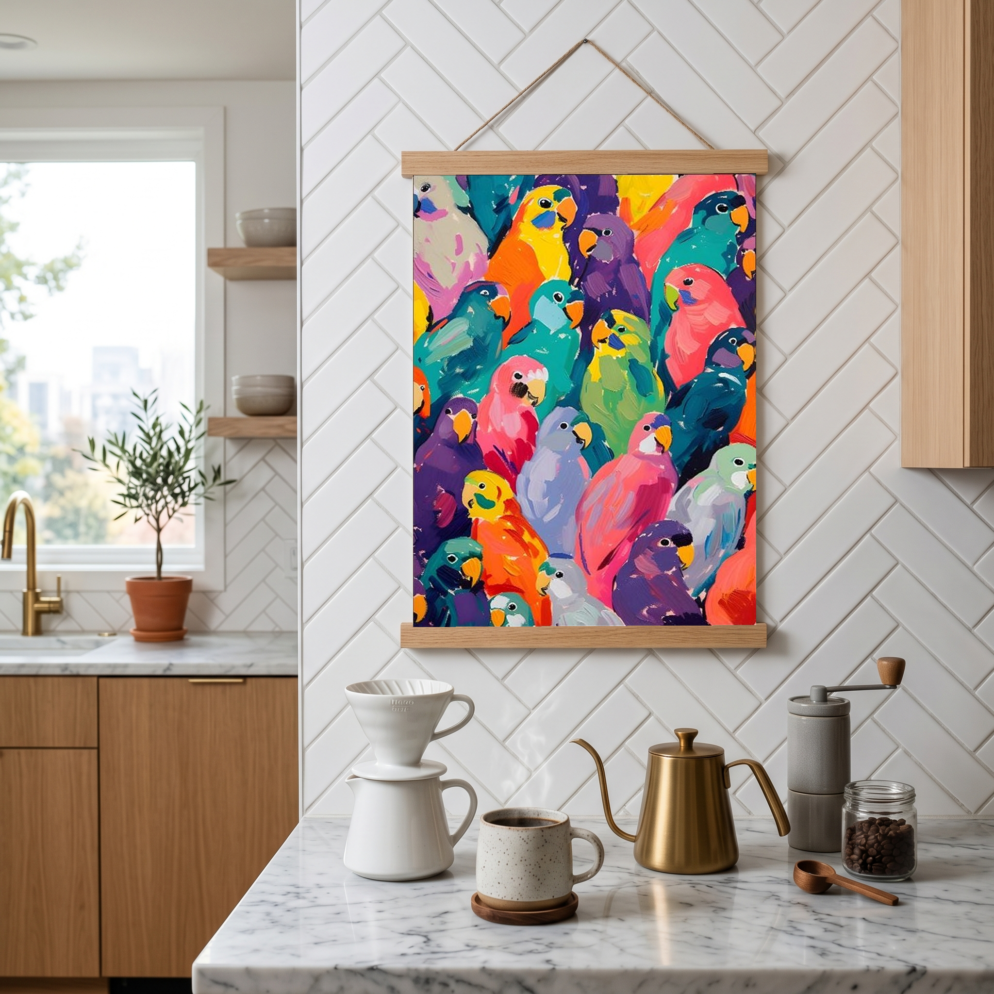 Pop Art Parrot Print — Vibrant Tropical Bird Wall Decor Poster