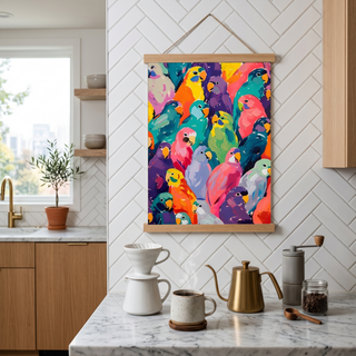 Pop Art Parrot Print — Vibrant Tropical Bird Wall Decor Poster