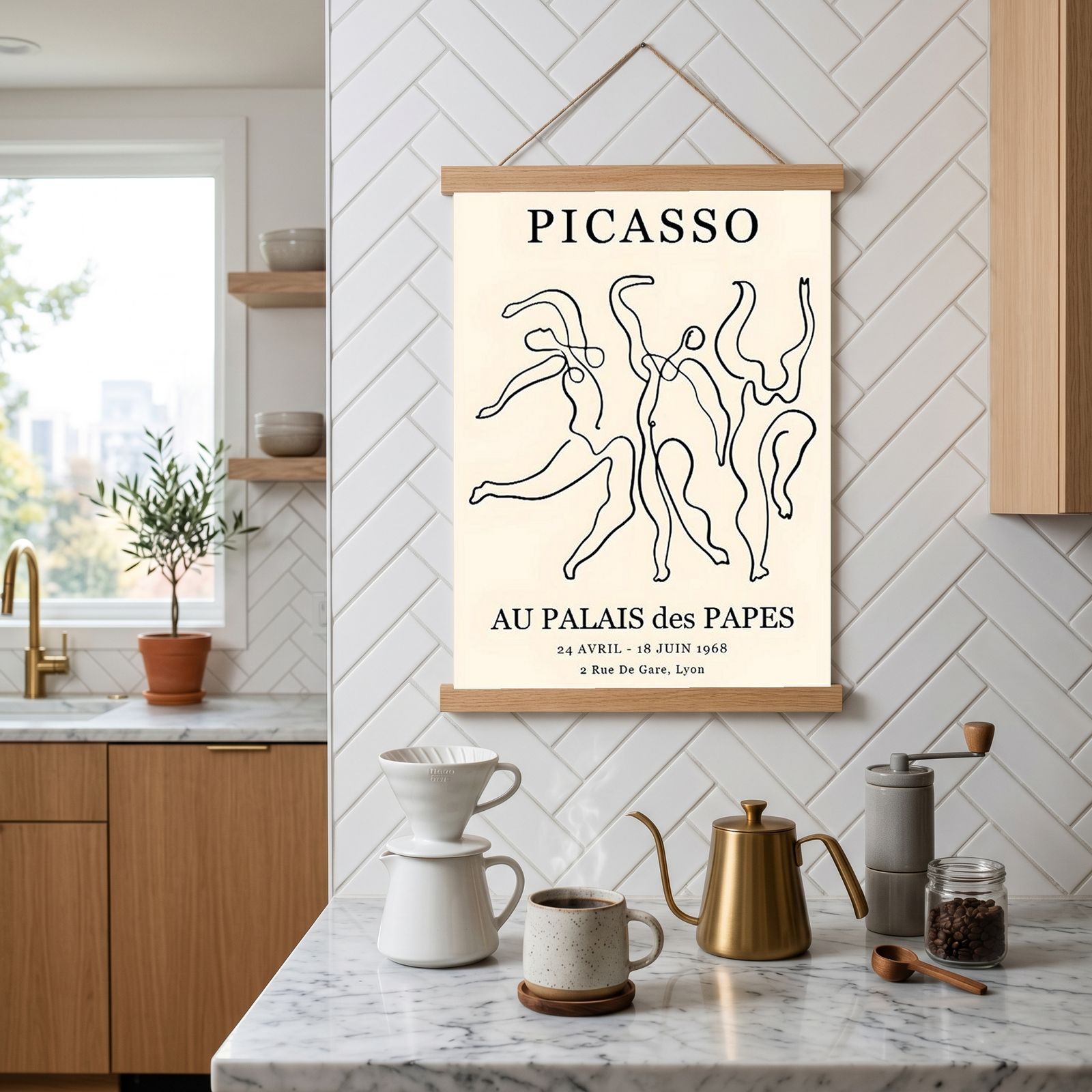 Picasso Au Palais des Papes 1968 Exhibition Poster Vintage Line Art Print