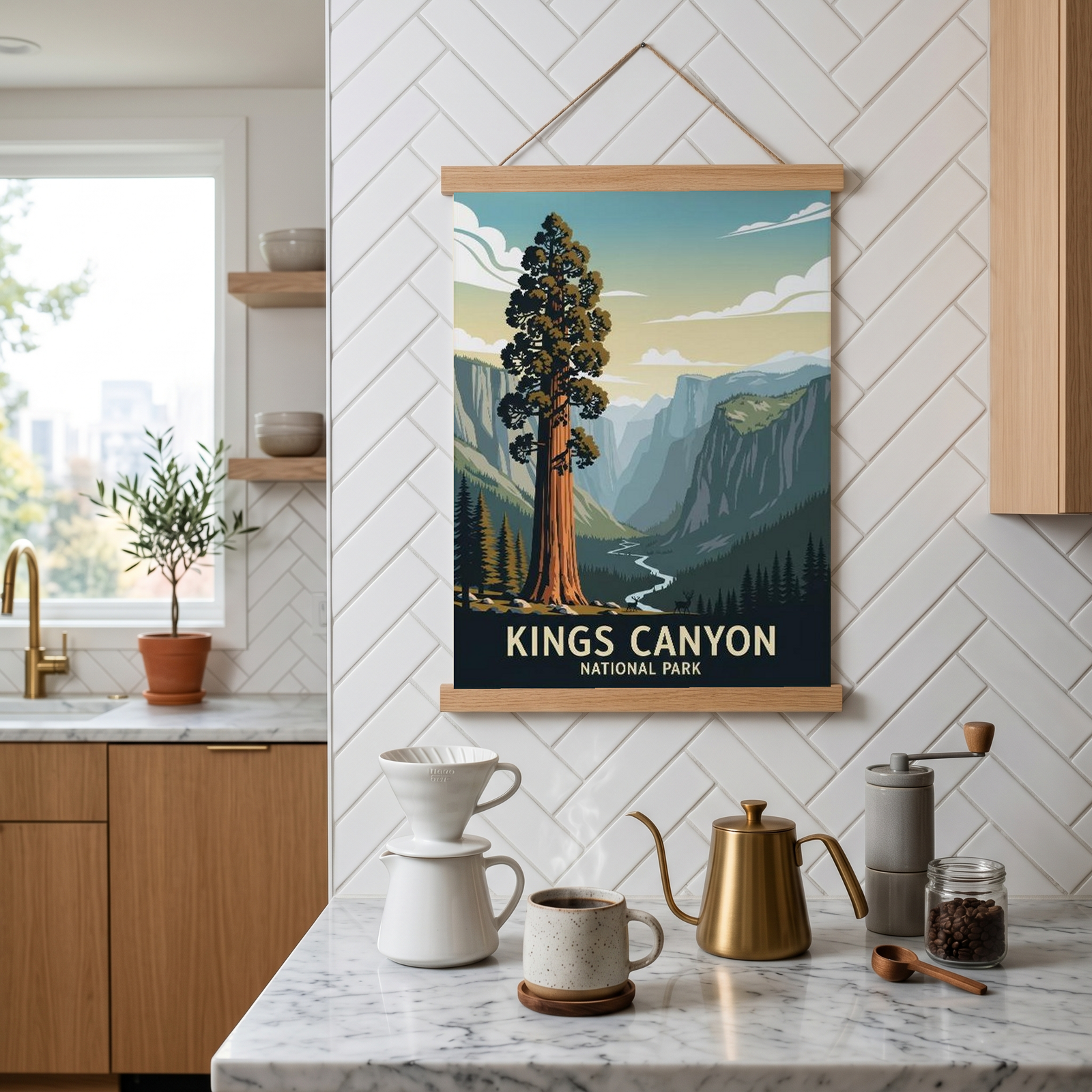 Kings Canyon National Park Poster — Vintage California Giant Sequoia Print