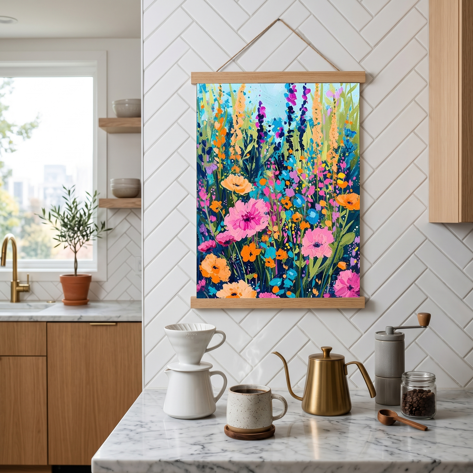 Abstract Flower Field Print — Vibrant Botanical Painterly Wall Art
