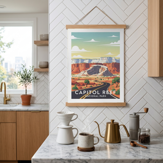 Capitol Reef National Park Poster — Vintage Utah Waterpocket Fold Print