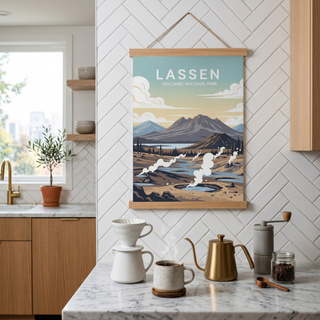 Lassen Volcanic National Park Poster — Vintage California Hydrothermal Print
