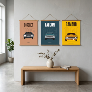Dodge Coronet 1967 Minimalist Poster — Peach Muscle Car Line Art