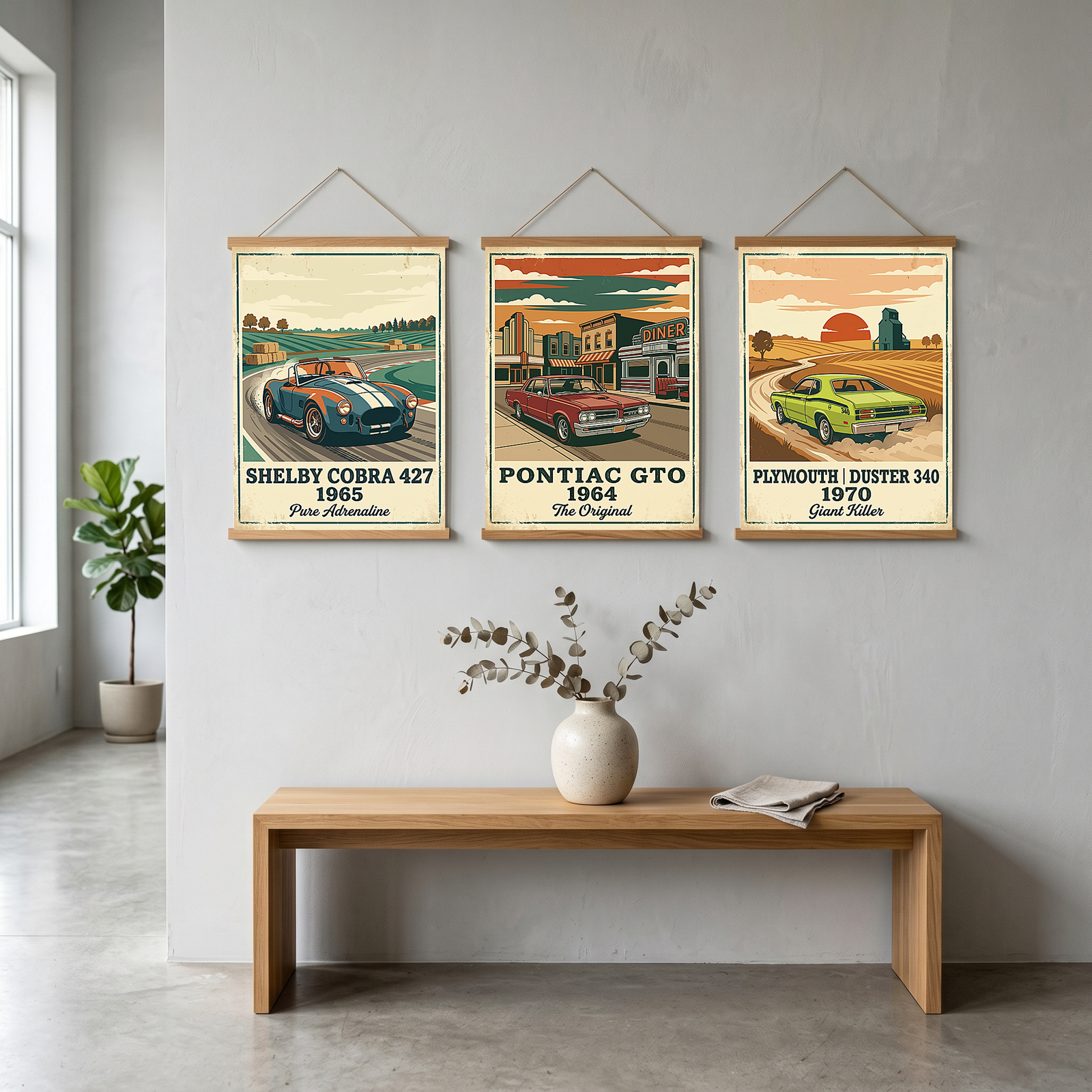 Shelby Cobra 427 1965 Poster — Vintage Race Track Roadster Print