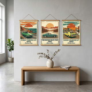 Ford Torino GT 1970 V2 Poster — Vintage Muscle Car Pacific Coast Curve Print