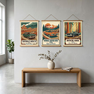 Chevrolet Nova SS 1972 V3 Poster — Vintage Muscle Badlands Canyon Print
