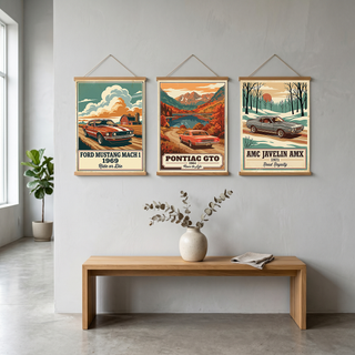 Ford Mustang Mach 1 1969 Poster — Vintage Muscle Country Sky Barn Print