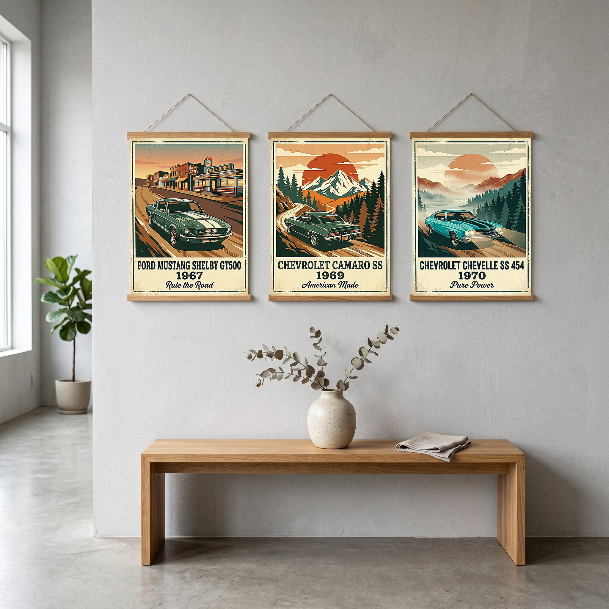 Ford Mustang Shelby GT500 1967 V3 Poster — Route 66 Vintage Diner Print