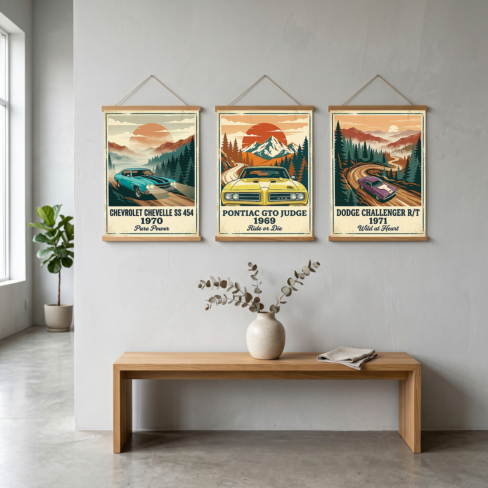 Chevrolet Chevelle SS 454 1970 V6 Aqua Edition — Vintage Muscle Misty Mountain Print
