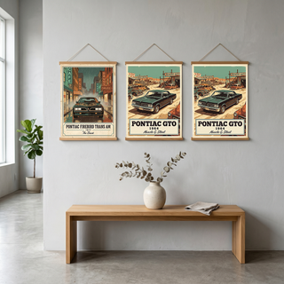 Pontiac Firebird Trans Am 1977 Poster — Vintage Muscle Bandit Rainy Noir Street Print