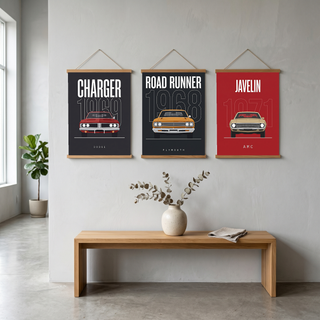 Dodge Charger 1969 V2 Charcoal Minimalist Poster — Muscle Car Line Art