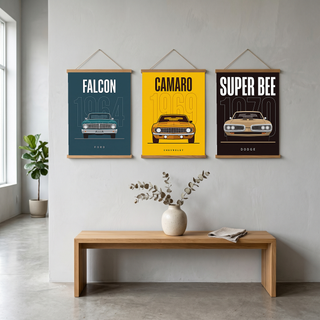 Ford Falcon 1964 Minimalist Poster — Teal Compact Muscle Line Art