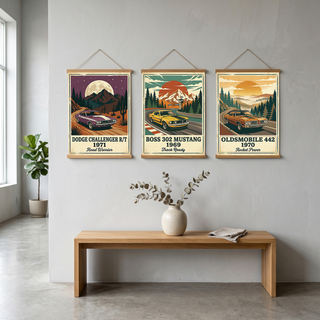 Dodge Challenger R/T 1971 Poster — Vintage Muscle Car Desert Moon Print