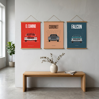 Chevrolet El Camino 1970 Minimalist Poster — Red Muscle Truck Line Art