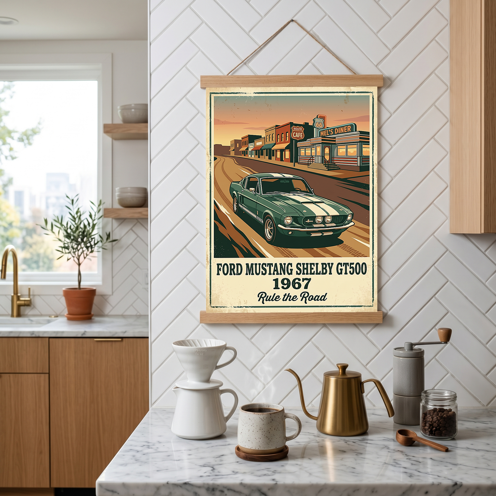 Ford Mustang Shelby GT500 1967 V3 Poster — Route 66 Vintage Diner Print