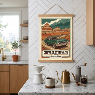 Chevrolet Nova SS 1972 V3 Poster — Vintage Muscle Badlands Canyon Print