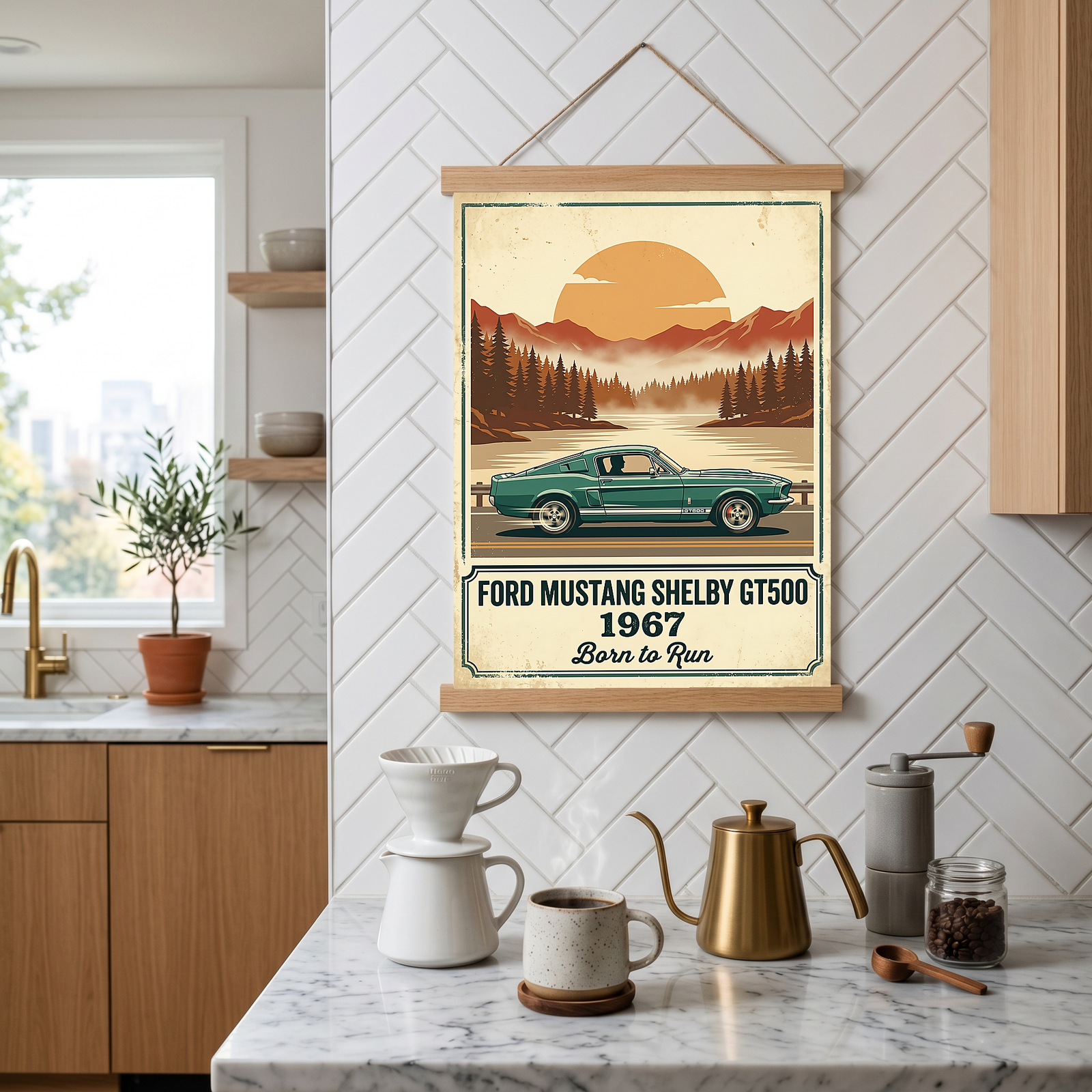 Ford Mustang Shelby GT500 1967 Forest Green Edition — Vintage Muscle Lake Print