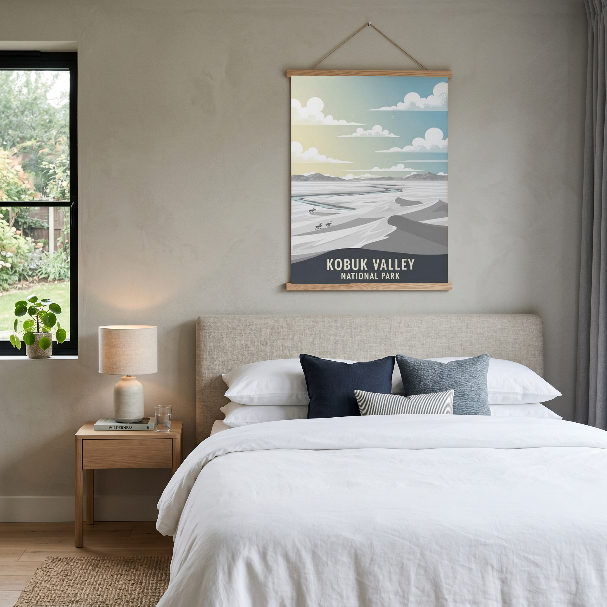 Kobuk Valley National Park Poster — Vintage Alaska Arctic Sand Dunes Caribou