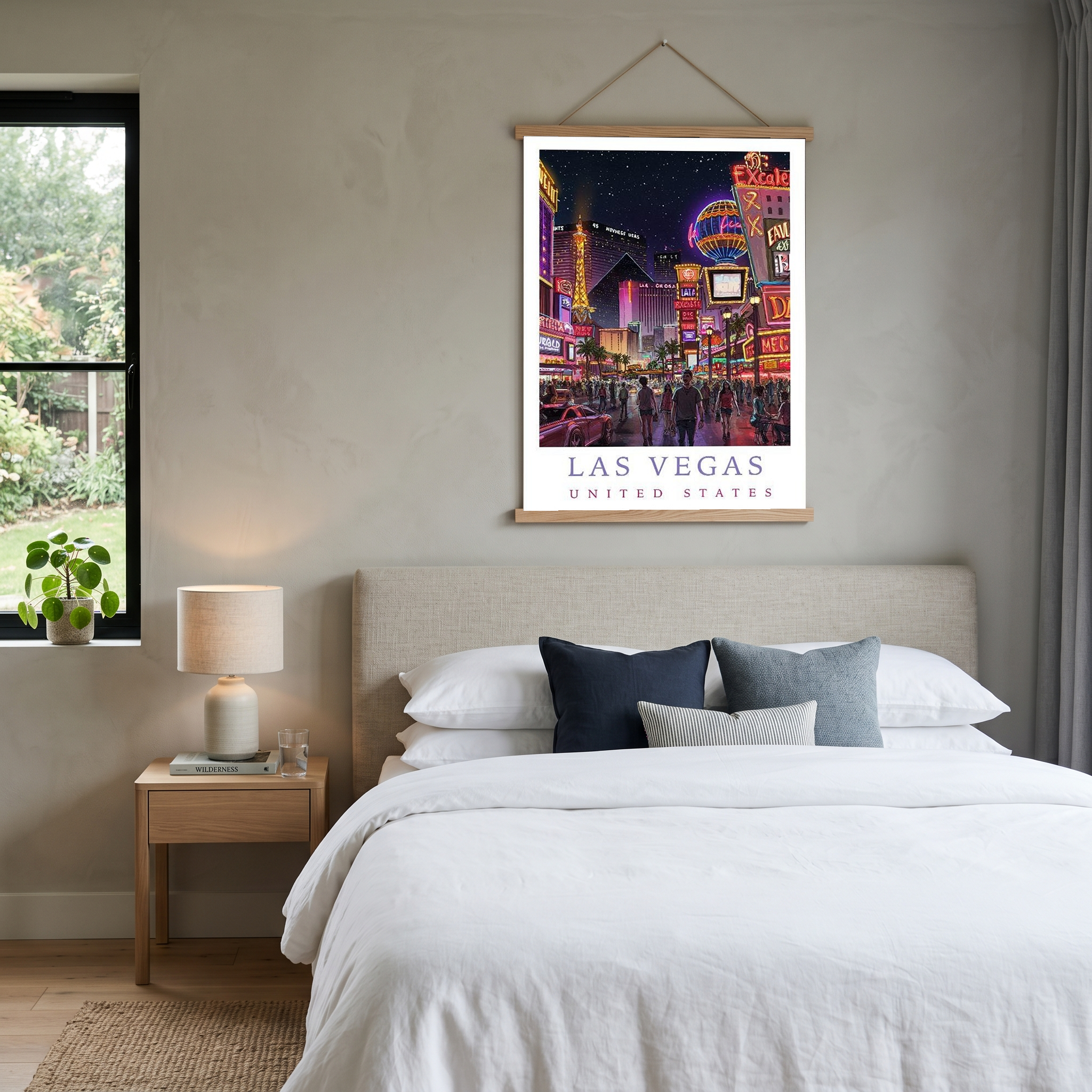 Las Vegas Travel Poster — Neon Strip Night Cityscape Print