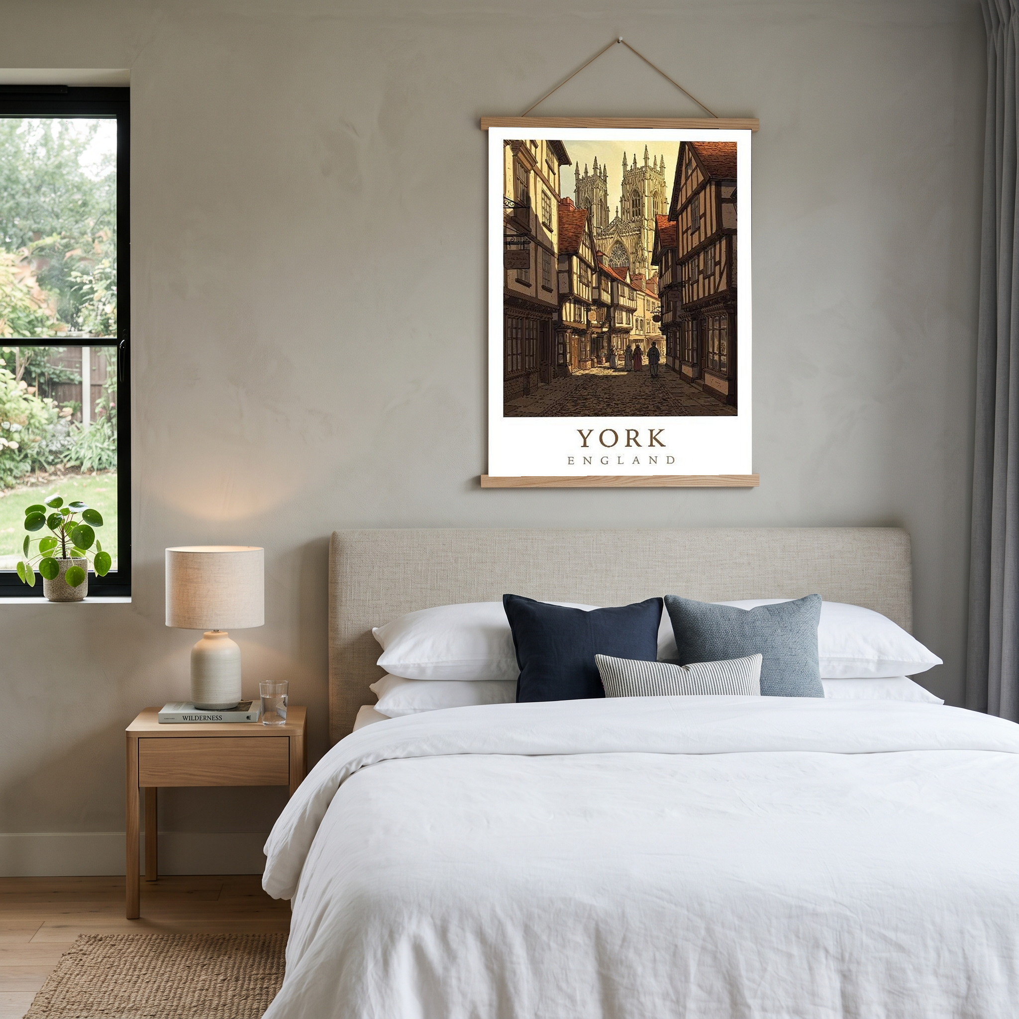 York England Travel Poster — Shambles Medieval City York Minster Print
