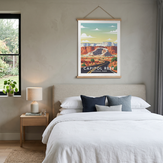 Capitol Reef National Park Poster — Vintage Utah Waterpocket Fold Print