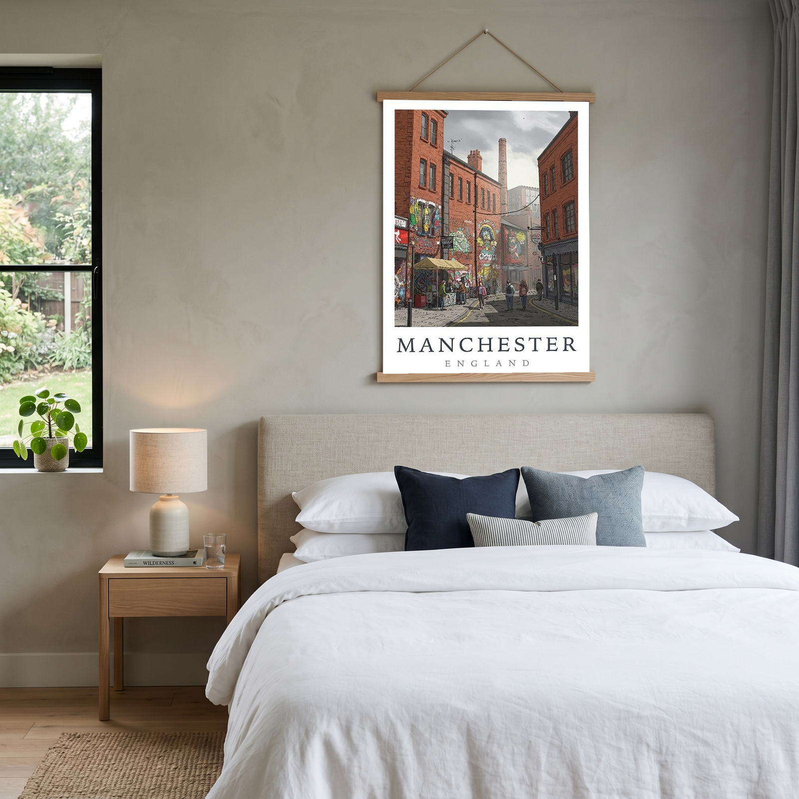 Manchester England Travel Poster — Northern Quarter Street Art Print